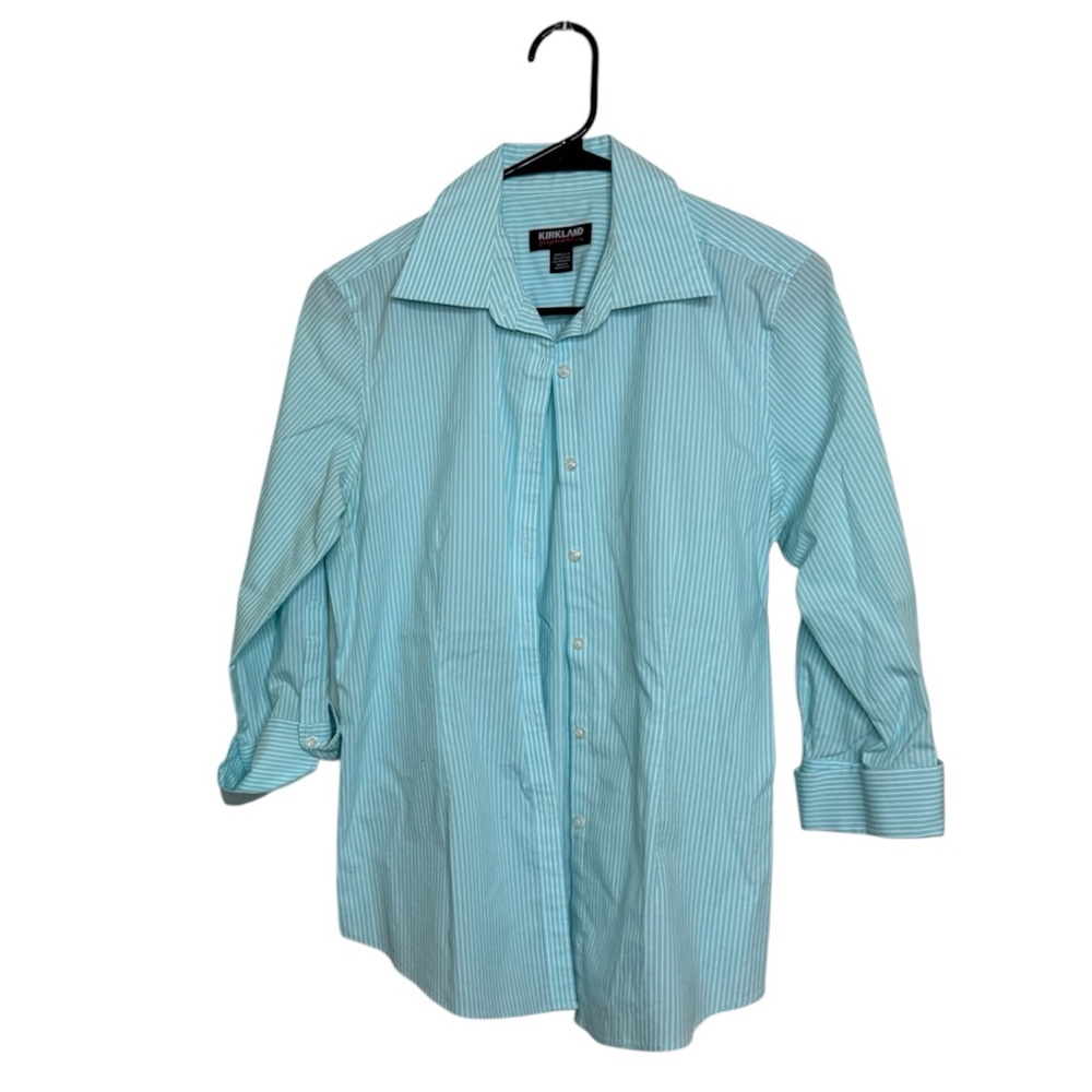 Kirkland Light Blue Striped Button-Up Shirt